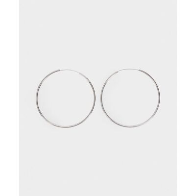 Parfois Pendientes de aro de plata de ley grandes en liso. Plateado Parfois Pendientes de aro de plata de ley grandes en liso. Plateado