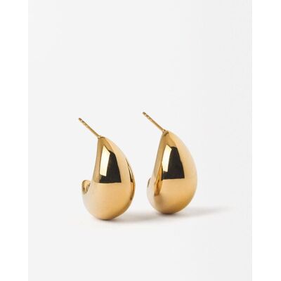 Parfois Pendientes de aro de acero inoxidable estilo botón en liso. Dorado Parfois Pendientes de aro de acero inoxidable estilo botón en liso. Dorado
