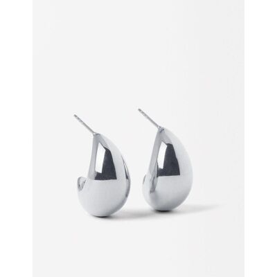 Parfois Pendientes de aro de acero inoxidable estilo botón en liso. Plateado Parfois Pendientes de aro de acero inoxidable estilo botón en liso. Plateado