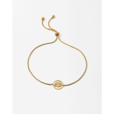 Parfois Pulsera de acero inoxidable fina con abalorio de árbol de la vida en dorado. Dorado Parfois Pulsera de acero inoxidable fina con abalorio de árbol de la vida en dorado. Dorado