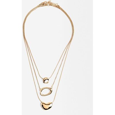 Parfois Collar doble con abalorios en dorado. Dorado Parfois Collar doble con abalorios en dorado. Dorado
