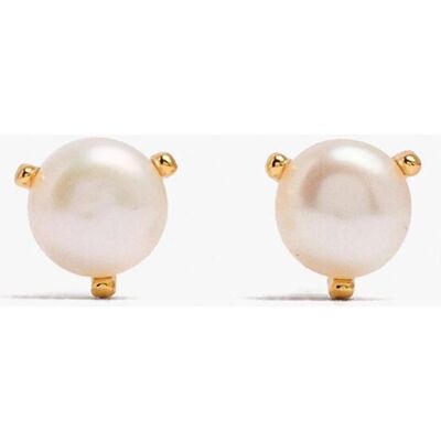 Parfois Pendientes de plata de ley con baño de oro de 18 k con perlas decorativas. Blanco Parfois Pendientes de plata de ley con baño de oro de 18 k con perlas decorativas. Blanco
