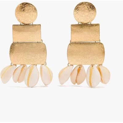 Parfois Pendientes geométricos con conchas decorativas colgantes. Dorado Parfois Pendientes geométricos con conchas decorativas colgantes. Dorado