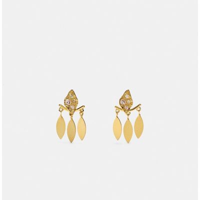 Parfois Pendientes de plata de ley con hojas decorativas. Blanco Parfois Pendientes de plata de ley con hojas decorativas. Blanco