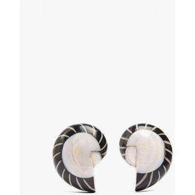 Parfois Pendientes con forma de caracol y estampados. Negro Parfois Pendientes con forma de caracol y estampados. Negro