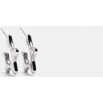 Parfois Pendientes de aro de acero inoxidable con forma de estrella. Plateado Parfois Pendientes de aro de acero inoxidable con forma de estrella. Plateado