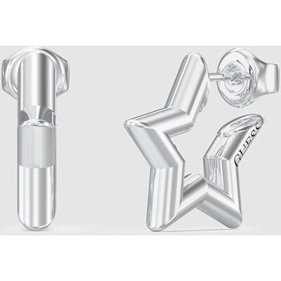 Guess Pendientes iconique de acero plateado. Plata Guess Pendientes iconique de acero plateado. Plata