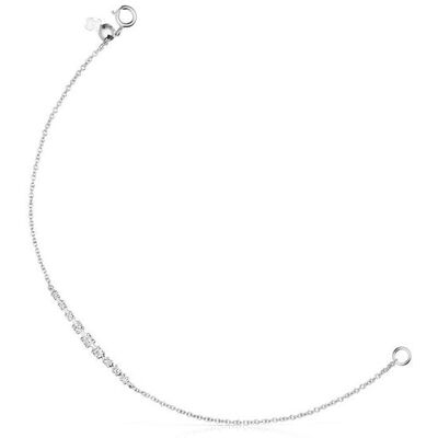 Tous Pulsera de cadena riviere de oro blanco con nueve diamantes. Blanco Tous Pulsera de cadena riviere de oro blanco con nueve diamantes. Blanco
