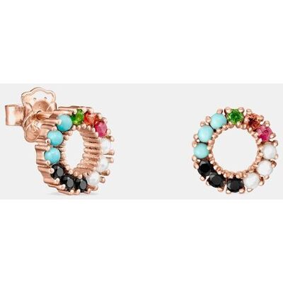 Tous Pendientes straight disco bañados en oro de 18 kt sobre plata con gemas. Multicolor Tous Pendientes straight disco bañados en oro de 18 kt sobre plata con gemas. Multicolor