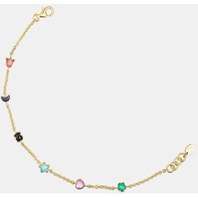 Tous Pulsera de cadena glory bañada en oro de 18 kt sobre plata con seis motivos. Multicolor Tous Pulsera de cadena glory bañada en oro de 18 kt sobre plata con seis motivos. Multicolor