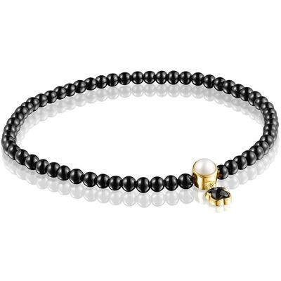 Tous Pulsera glory de ónix y bañada en oro 18 kt sobre plata con perla. Multicolor Tous Pulsera glory de ónix y bañada en oro 18 kt sobre plata con perla. Multicolor