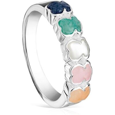 Tous Anillo mini color de plata con gemas. (12) Multicolor Tous Anillo mini color de plata con gemas. (12) Multicolor