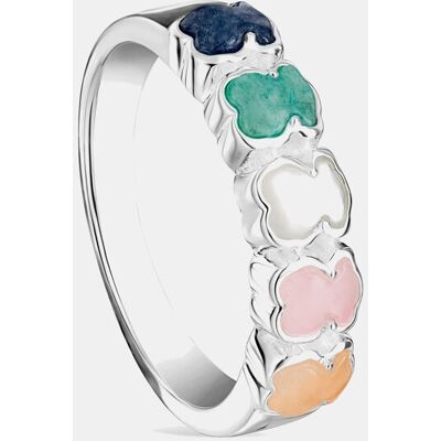 Tous Anillo mini color de plata con gemas. (21) Multicolor Tous Anillo mini color de plata con gemas. (21) Multicolor