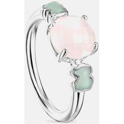 Tous Anillo mini color de plata con cuarzo rosa y amazonita. (20) Multicolor Tous Anillo mini color de plata con cuarzo rosa y amazonita. (20) Multicolor