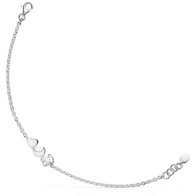 Tous Pulsera nocturne de plata con tres motivos y perla. Blanco Tous Pulsera nocturne de plata con tres motivos y perla. Blanco