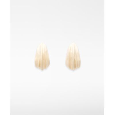 Adolfo Dominguez Pendientes de aro de mujer de metal lacado con relieve. Beige Adolfo Dominguez Pendientes de aro de mujer de metal lacado con relieve. Beige