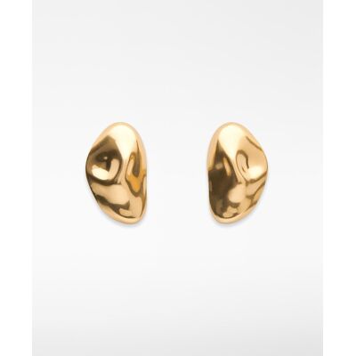 Adolfo Dominguez Pendientes grandes metálicos con forma orgánica. Dorado Adolfo Dominguez Pendientes grandes metálicos con forma orgánica. Dorado