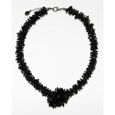 Adolfo Dominguez Collar de abalorios con nudo. Negro Adolfo Dominguez Collar de abalorios con nudo. Negro