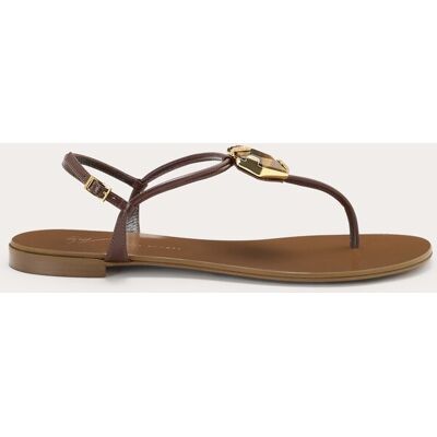 giuseppe zanotti Sandalia plana Esclava Piedra de piel. (38) Marrón oscuro giuseppe zanotti Sandalia plana Esclava Piedra de piel. (38) Marrón oscuro