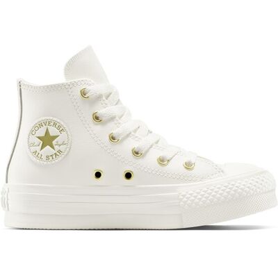 Converse Zapatillas casual de niños Chuck Taylor All Star Eva Lift Gold Luxe Piel . (27) Blanco Converse Zapatillas casual de niños Chuck Taylor All Star Eva Lift Gold Luxe Piel . (27) Blanco