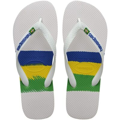 Havaianas Chanclas de dedo unisex Brasil Tech . (37-38) Blanco / Multicolor Havaianas Chanclas de dedo unisex Brasil Tech . (37-38) Blanco / Multicolor