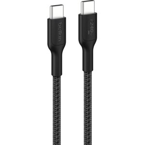 Belkin Cable USB-C a USB-C, 240W 2.0, 1 metro, doble trenzado, negro. Negro Belkin Cable USB-C a USB-C, 240W 2.0, 1 metro, doble trenzado, negro. Negro