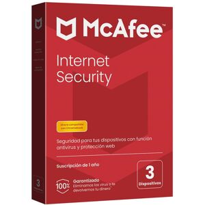 Mcafee Internet Security, 3 dispositivos, 1 año de suscripción. Mcafee Internet Security, 3 dispositivos, 1 año de suscripción.