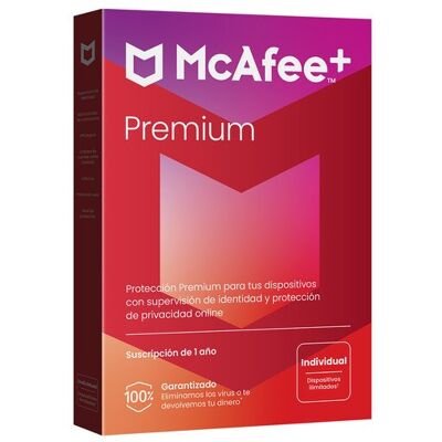Mcafee + Premium Individual, dispositivos ilimitados (Windows-Mac-Android-iOS), Suscripción de 1 año. Mcafee + Premium Individual, dispositivos ilimitados (Windows-Mac-Android-iOS), Suscripción de 1 año.