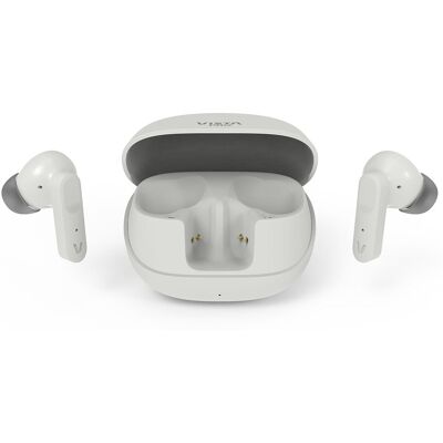 Vieta Auriculares True Wireless Squid 4, ANC, Bluetooth 6.0, hasta 25 horas de batería, dual pairing. Blanco Vieta Auriculares True Wireless Squid 4, ANC, Bluetooth 6.0, hasta 25 horas de batería, dual pairing. Blanco