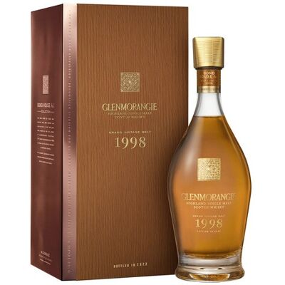 Glenmorangie Estuche whisky escocés 1998 Grand Vintage Malt. Glenmorangie Estuche whisky escocés 1998 Grand Vintage Malt.
