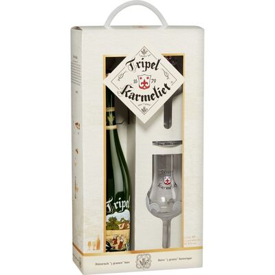 Tripel Karmeliet Estuche de cerveza rubia Triple Karmeliet + 2 vasos. Tripel Karmeliet Estuche de cerveza rubia Triple Karmeliet + 2 vasos.