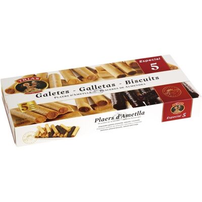 Trias Surtido de galletas barquillo Neulets con sabores . Trias Surtido de galletas barquillo Neulets con sabores .