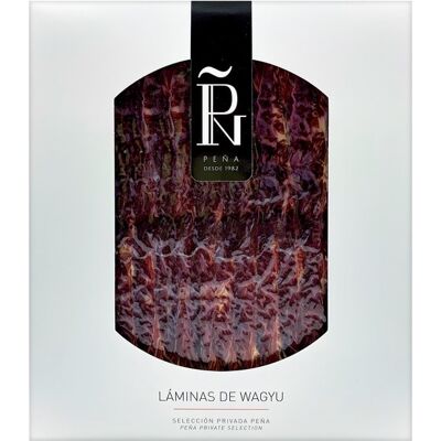 Peña Cecina loncheada de Wagyu Selección privada . Peña Cecina loncheada de Wagyu Selección privada .