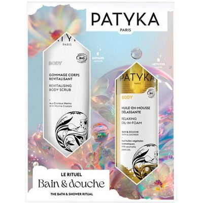 Set corporal Patyka - Exfoliante con cristales marinos y semillas de amapola + Aceite en espuma relajante Set corporal Patyka - Exfoliante con cristales marinos y semillas de amapola + Aceite en espuma relajante