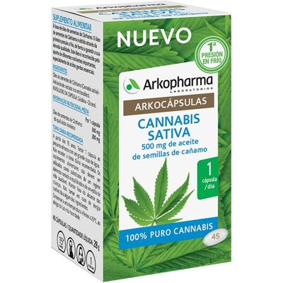 Arkopharma Cápsulas Cannabis Sativa 45 - Suplemento natural Arkopharma Cápsulas Cannabis Sativa 45 - Suplemento natural