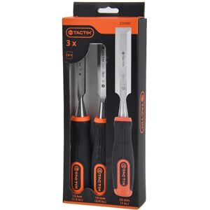 TACTIX Juego 3 Cinceles para Madera. Naranja / Negro TACTIX Juego 3 Cinceles para Madera. Naranja / Negro