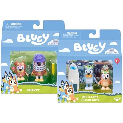 Bluey Pack de 2 Figuras La Isla Alfombra. Bluey Pack de 2 Figuras La Isla Alfombra.
