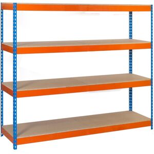SIMONRACK Estantería metálica SIMONFORTE 4 Estantes. (200 x 180 x 90 cm) Azul / Naranja / Madera SIMONRACK Estantería metálica SIMONFORTE 4 Estantes. (200 x 180 x 90 cm) Azul / Naranja / Madera