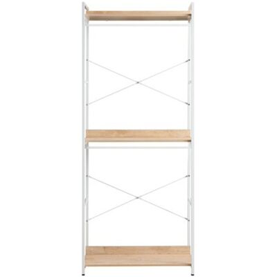 Kit Closet Parabán Vestidor Doble con 2 Baldas. Blanco / Madera Kit Closet Parabán Vestidor Doble con 2 Baldas. Blanco / Madera
