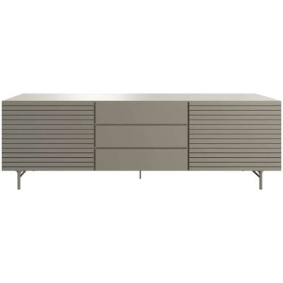 BoConcept Aparador lacado frente tallado de 2 puertas con 3 cajones Lugano . Gris ceniza BoConcept Aparador lacado frente tallado de 2 puertas con 3 cajones Lugano . Gris ceniza