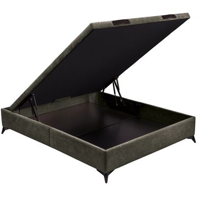 Dunlopillo Canapé abatible tapizado manual con Patas M . (Cama 80 x 190 cm) Gris oscuro Dunlopillo Canapé abatible tapizado manual con Patas M . (Cama 80 x 190 cm) Gris oscuro