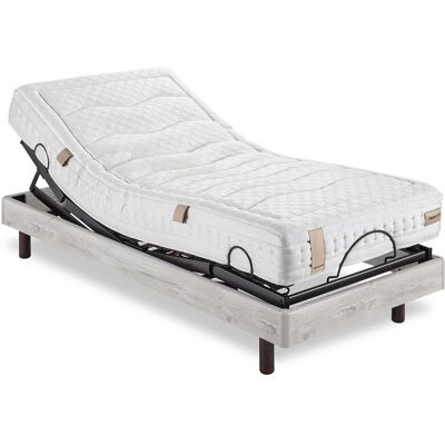Dunlopillo Conjunto de colchón de visco y base articulada con mando inalámbrico Aran . (Cama 90 x 200 cm) Gris Dunlopillo Conjunto de colchón de visco y base articulada con mando inalámbrico Aran . (Cama 90 x 200 cm) Gris