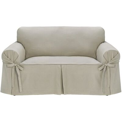 El Corte Inglés Funda para sofá con lazos Superior . (Sofá de 2 plazas) Beige El Corte Inglés Funda para sofá con lazos Superior . (Sofá de 2 plazas) Beige