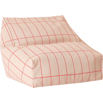 Puff de algodón orgánico Vibes de Nobodinoz - Rosado y Rojo Puff de algodón orgánico Vibes de Nobodinoz - Rosado y Rojo