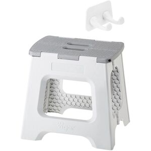 Vigar Taburete Plegable Plástico Compact 32 cm + Colgador. (1 peldaño) Gris Vigar Taburete Plegable Plástico Compact 32 cm + Colgador. (1 peldaño) Gris