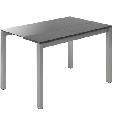 El Corte Inglés Mesa extensible de cristal Ginger. (100 cm) Antracita / Aluminio El Corte Inglés Mesa extensible de cristal Ginger. (100 cm) Antracita / Aluminio
