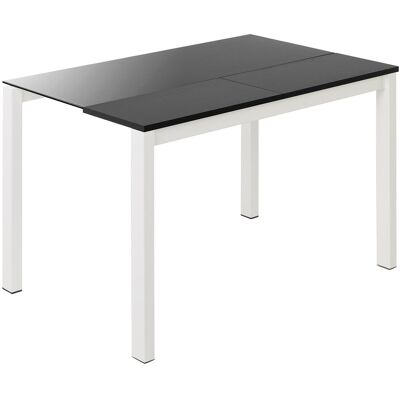 El Corte Inglés Mesa extensible de cristal Ginger. (100 cm) Negro / Blanco El Corte Inglés Mesa extensible de cristal Ginger. (100 cm) Negro / Blanco
