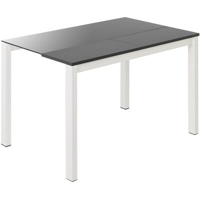 El Corte Inglés Mesa extensible de cristal Ginger. (110 cm) Antracita / Blanco El Corte Inglés Mesa extensible de cristal Ginger. (110 cm) Antracita / Blanco
