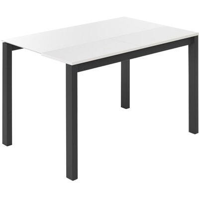 El Corte Inglés Mesa extensible de cristal Ginger. (110 cm) Blanco / Antracita El Corte Inglés Mesa extensible de cristal Ginger. (110 cm) Blanco / Antracita