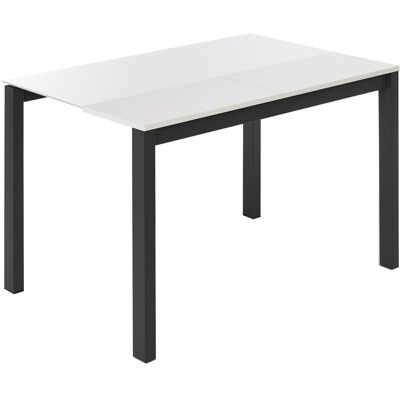 El Corte Inglés Mesa extensible de cristal Ginger. (110 cm) Blanco / Negro El Corte Inglés Mesa extensible de cristal Ginger. (110 cm) Blanco / Negro